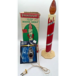 RARE Vintage "Little Giant" Jumbo Electric Indoor Candle Light Bulbs Cardboard